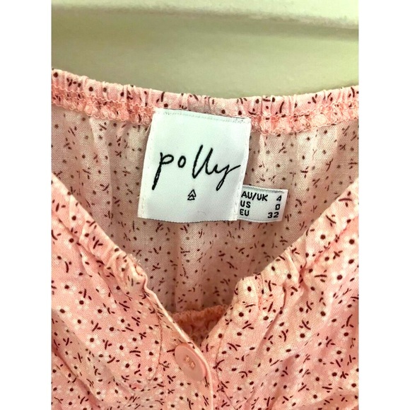 Princess Polly Pink Crop Button-Down Blouse - Size 0 - Picture 4 of 4